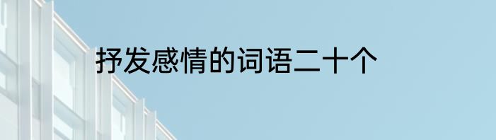 抒发感情的词语二十个