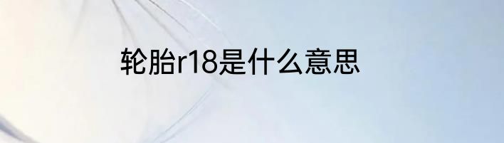 轮胎r18是什么意思