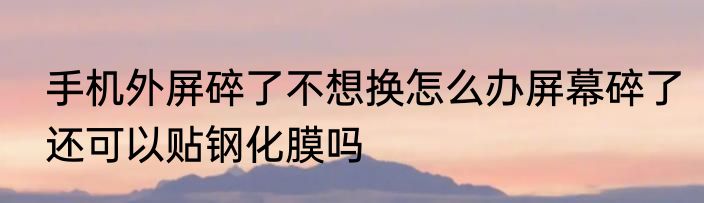 手机外屏碎了不想换怎么办屏幕碎了还可以贴钢化膜吗