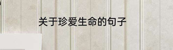 关于珍爱生命的句子
