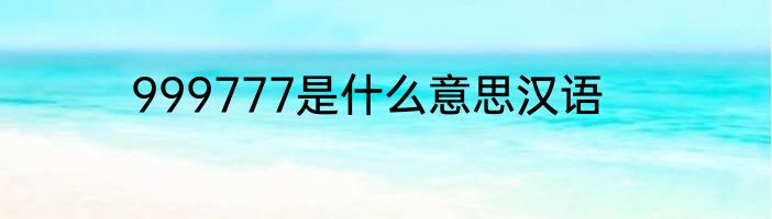 999777是什么意思汉语
