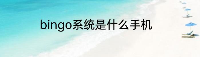 bingo系统是什么手机