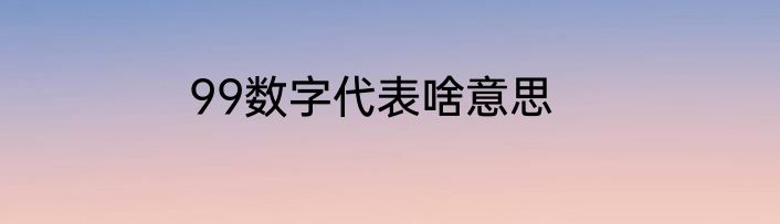 99数字代表啥意思