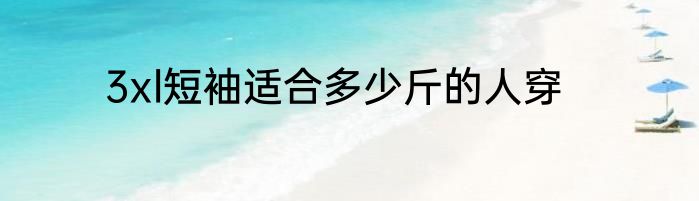 3xl短袖适合多少斤的人穿