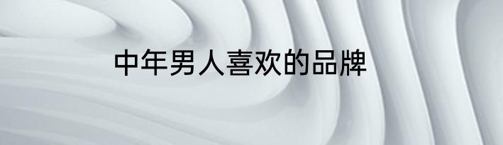 中年男人喜欢的品牌