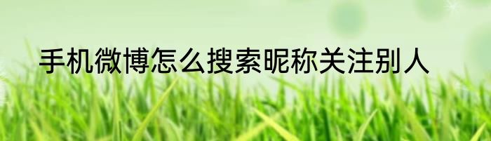 手机微博怎么搜索昵称关注别人