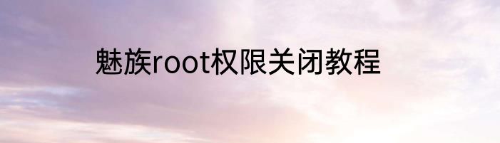 魅族root权限关闭教程