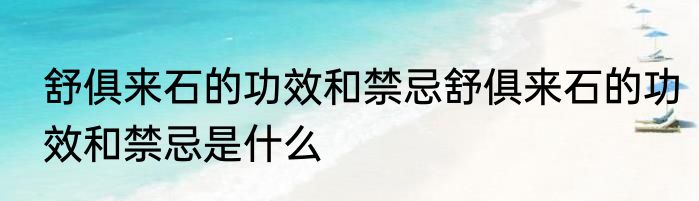 舒俱来石的功效和禁忌舒俱来石的功效和禁忌是什么