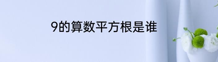 9的算数平方根是谁