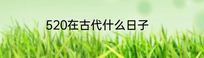 520在古代什么日子
