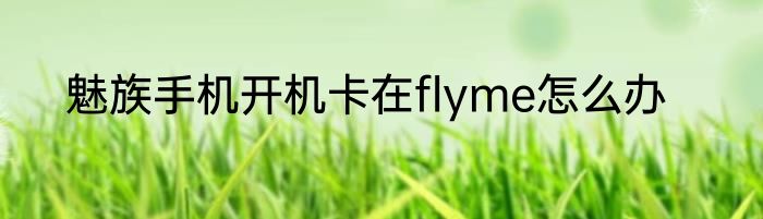 魅族手机开机卡在flyme怎么办