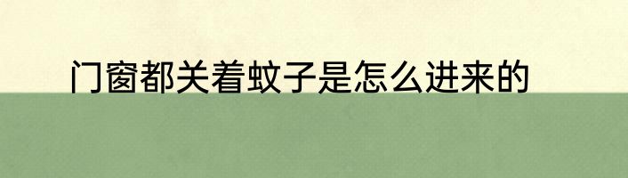 门窗都关着蚊子是怎么进来的