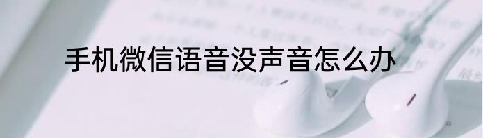 手机微信语音没声音怎么办