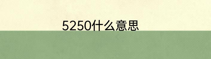5250什么意思