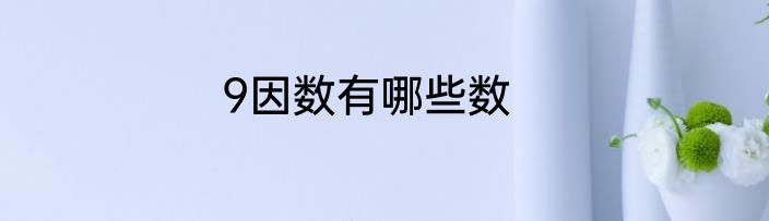9因数有哪些数