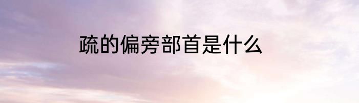 疏的偏旁部首是什么