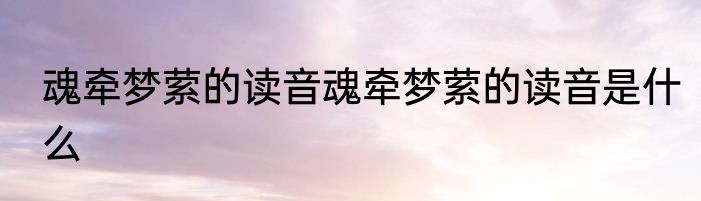 魂牵梦萦的读音魂牵梦萦的读音是什么