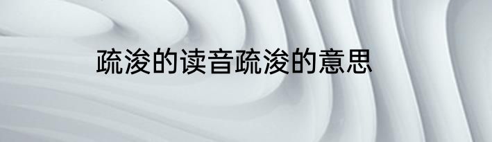 疏浚的读音疏浚的意思