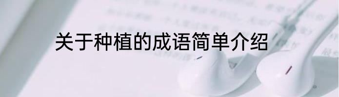 关于种植的成语简单介绍