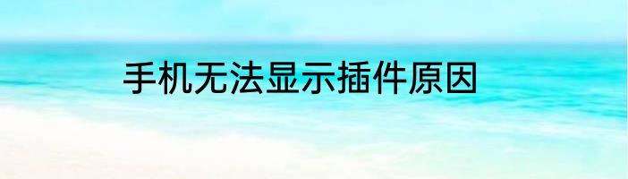 手机无法显示插件原因
