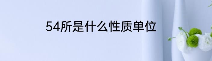 54所是什么性质单位