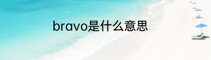 bravo是什么意思