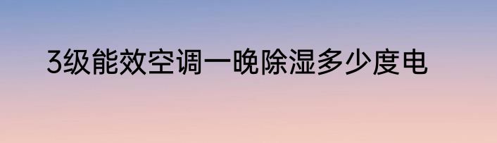 3级能效空调一晚除湿多少度电