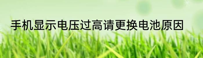 手机显示电压过高请更换电池原因