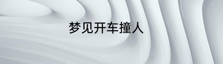 梦见开车撞人