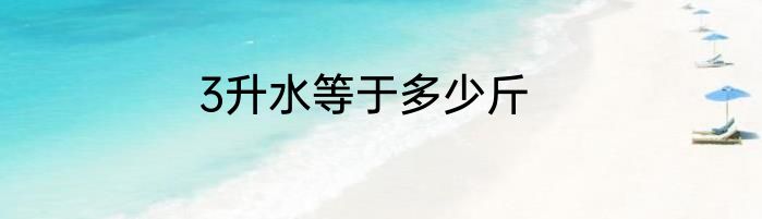 3升水等于多少斤
