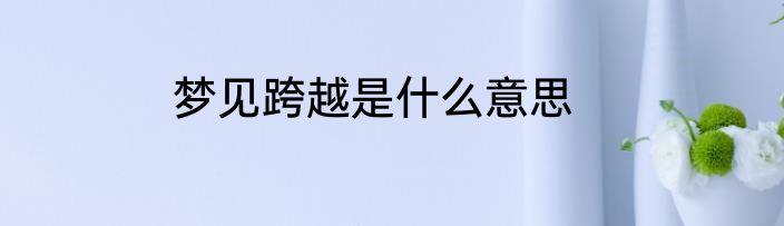 梦见跨越是什么意思
