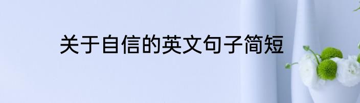 关于自信的英文句子简短