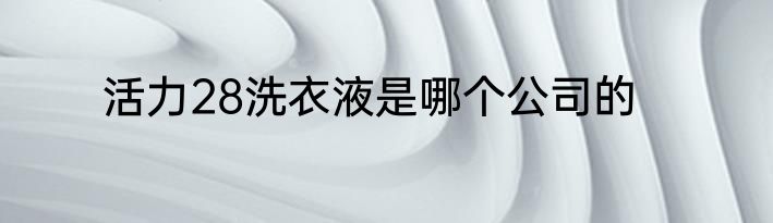 活力28洗衣液是哪个公司的