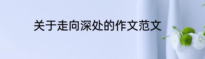 关于走向深处的作文范文
