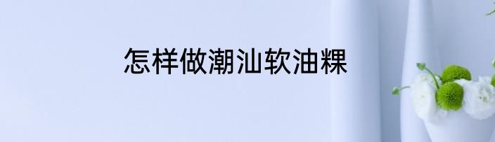 怎样做潮汕软油粿