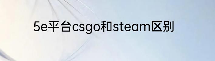 5e平台csgo和steam区别