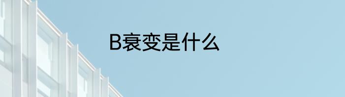 B衰变是什么