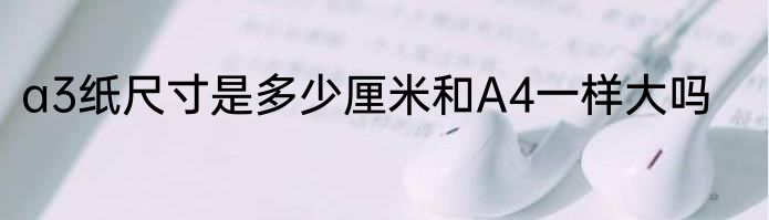 a3纸尺寸是多少厘米和A4一样大吗