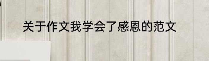 关于作文我学会了感恩的范文