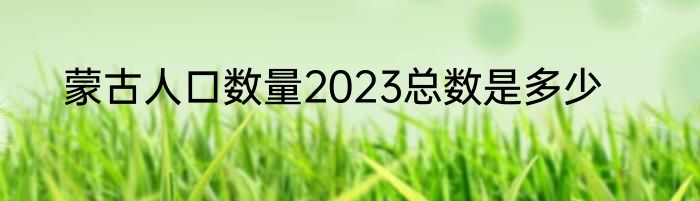 蒙古人口数量2023总数是多少