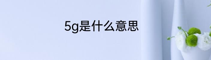 5g是什么意思