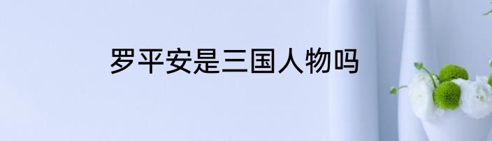罗平安是三国人物吗