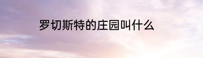 罗切斯特的庄园叫什么