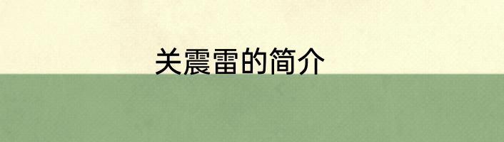 关震雷的简介