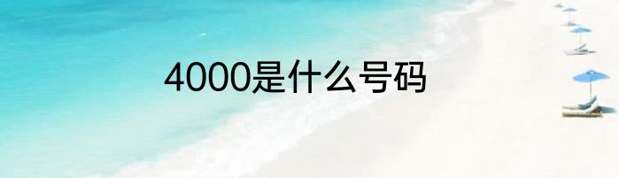 4000是什么号码