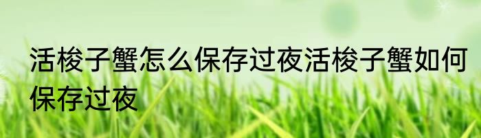 活梭子蟹怎么保存过夜活梭子蟹如何保存过夜