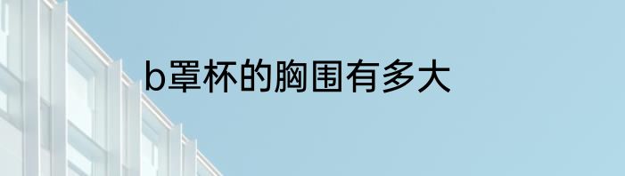 b罩杯的胸围有多大