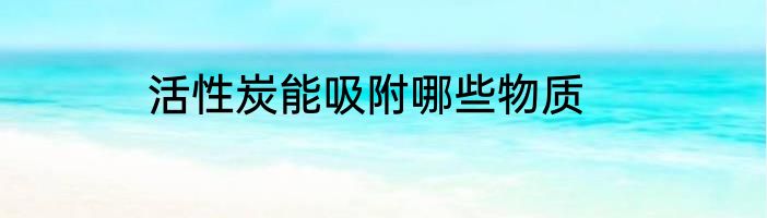 活性炭能吸附哪些物质