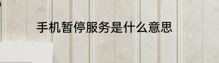 手机暂停服务是什么意思