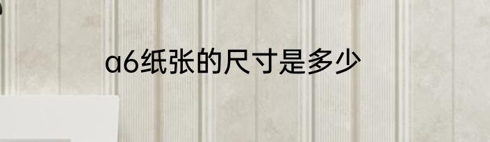 a6纸张的尺寸是多少